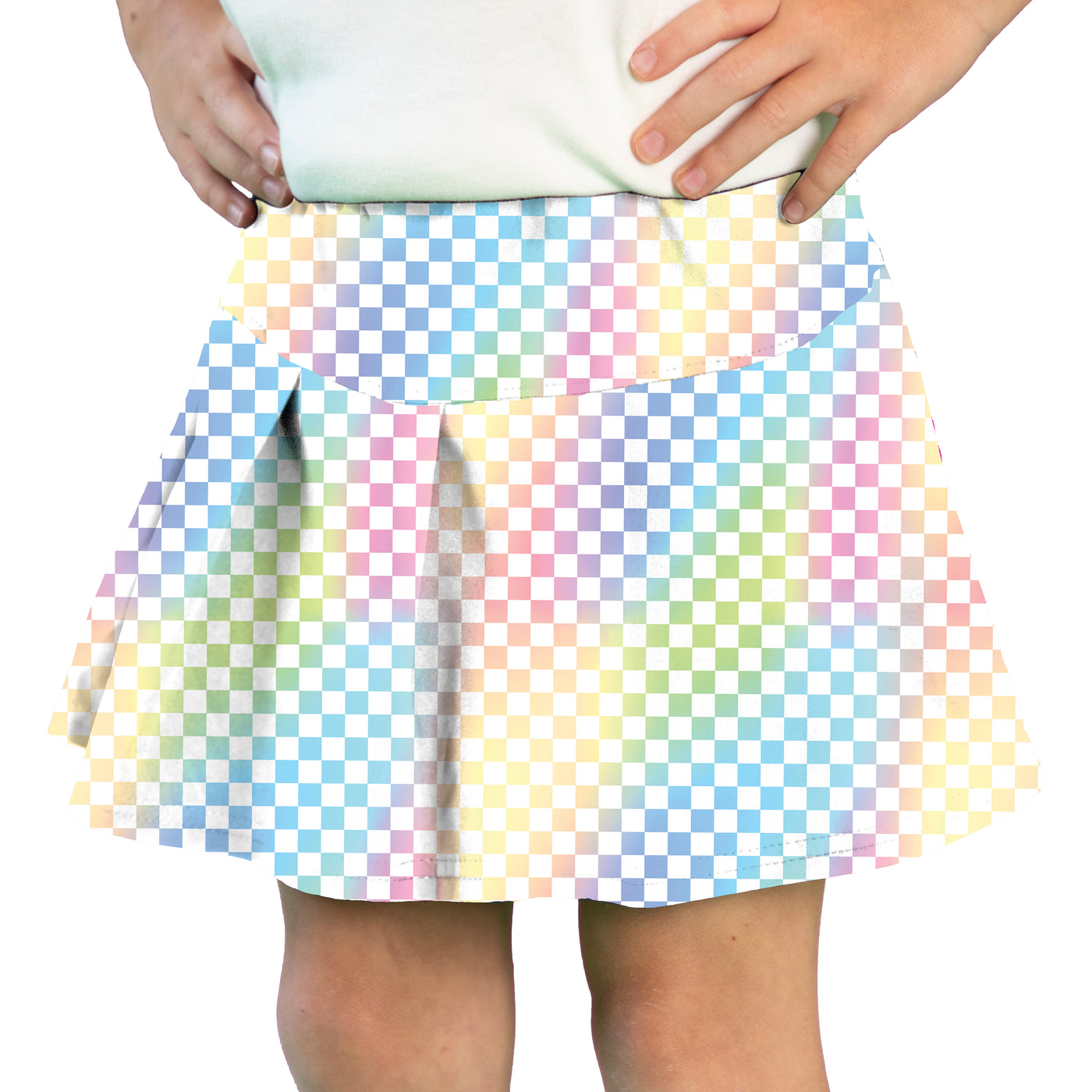 Steph Print Shorts in Check Pastel