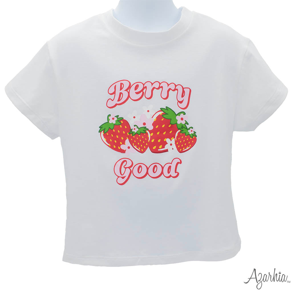 Berry Good on White Boxy T'