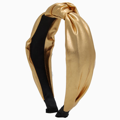 Top Knot Headband in Gold Metallic