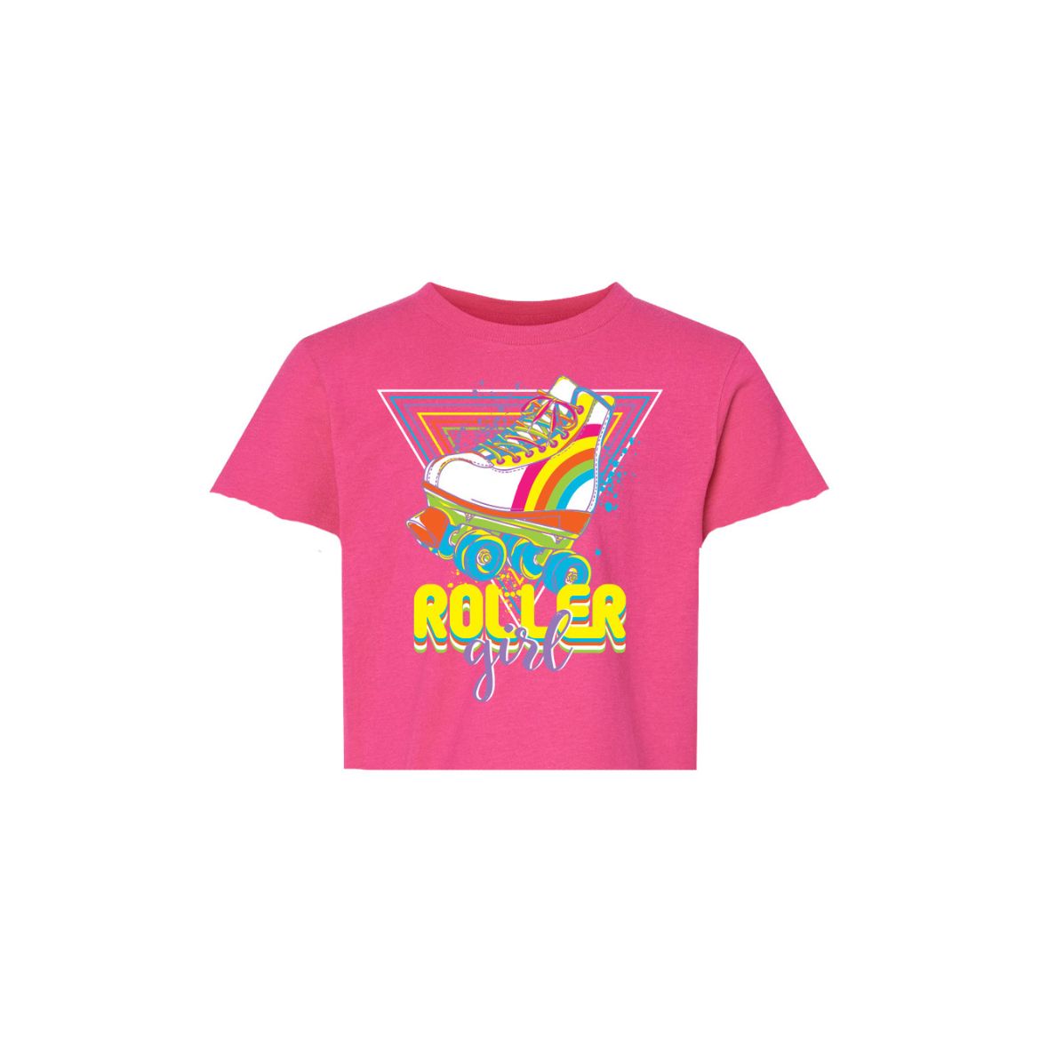 Roller Girl on Hot Pink Vintage Cut Boxy T' 90S THROW BACK