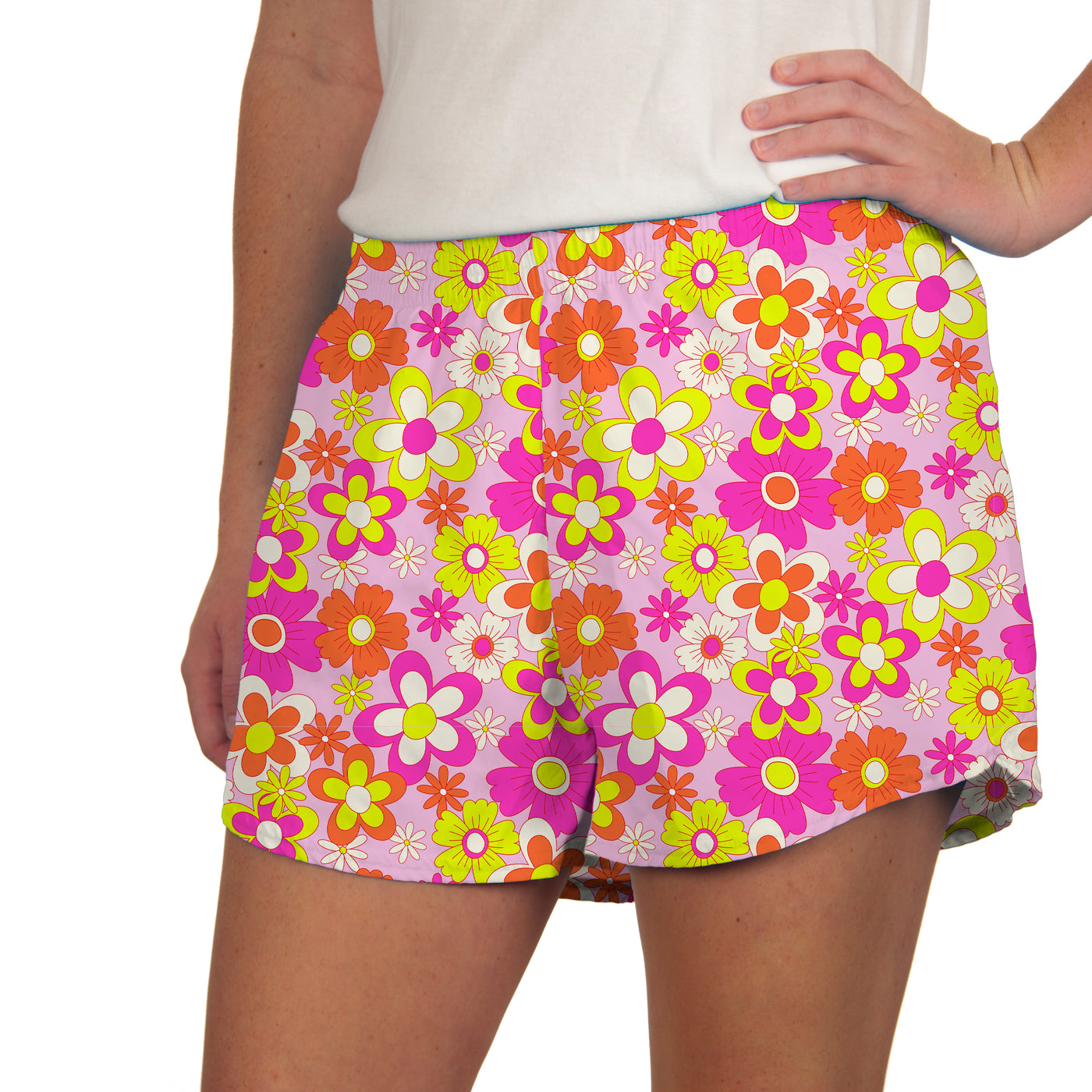 Steph Shorts in Flower Power Neon
