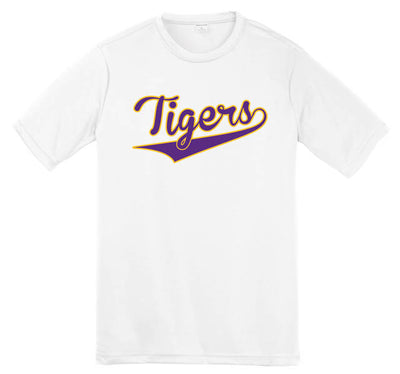 Tigers White Dri Fit Baseball with Tail