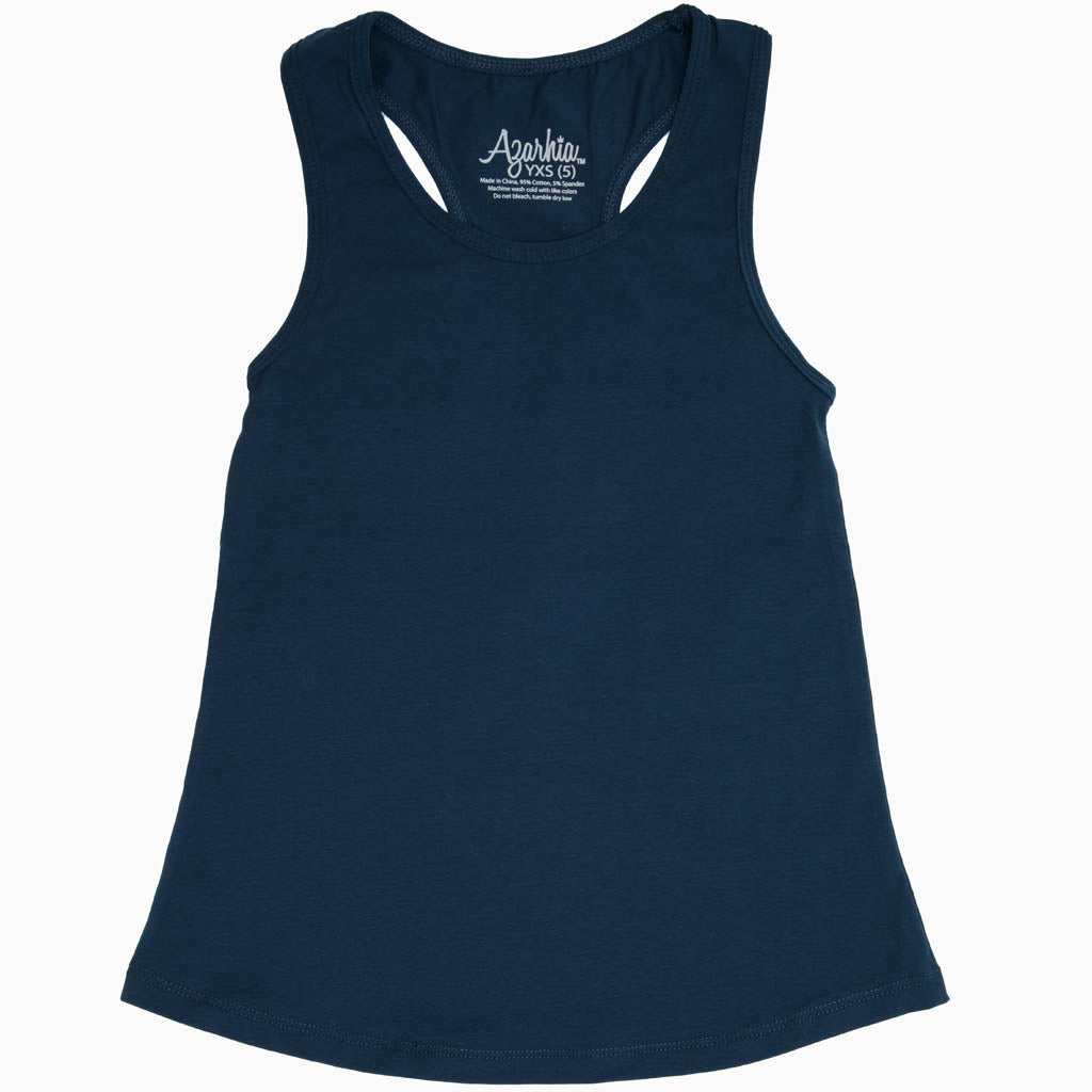 Tank Top with Racer Back in Indigo Blue