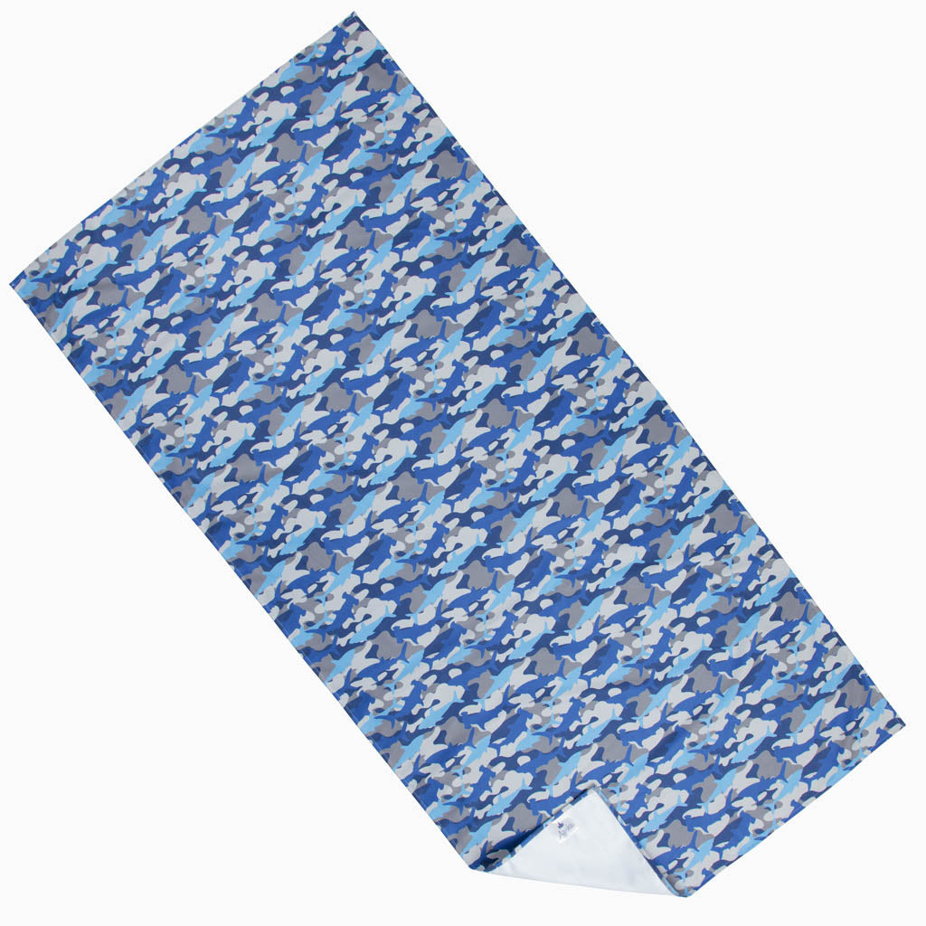 Blue Camo Sharks Microfiber Towel