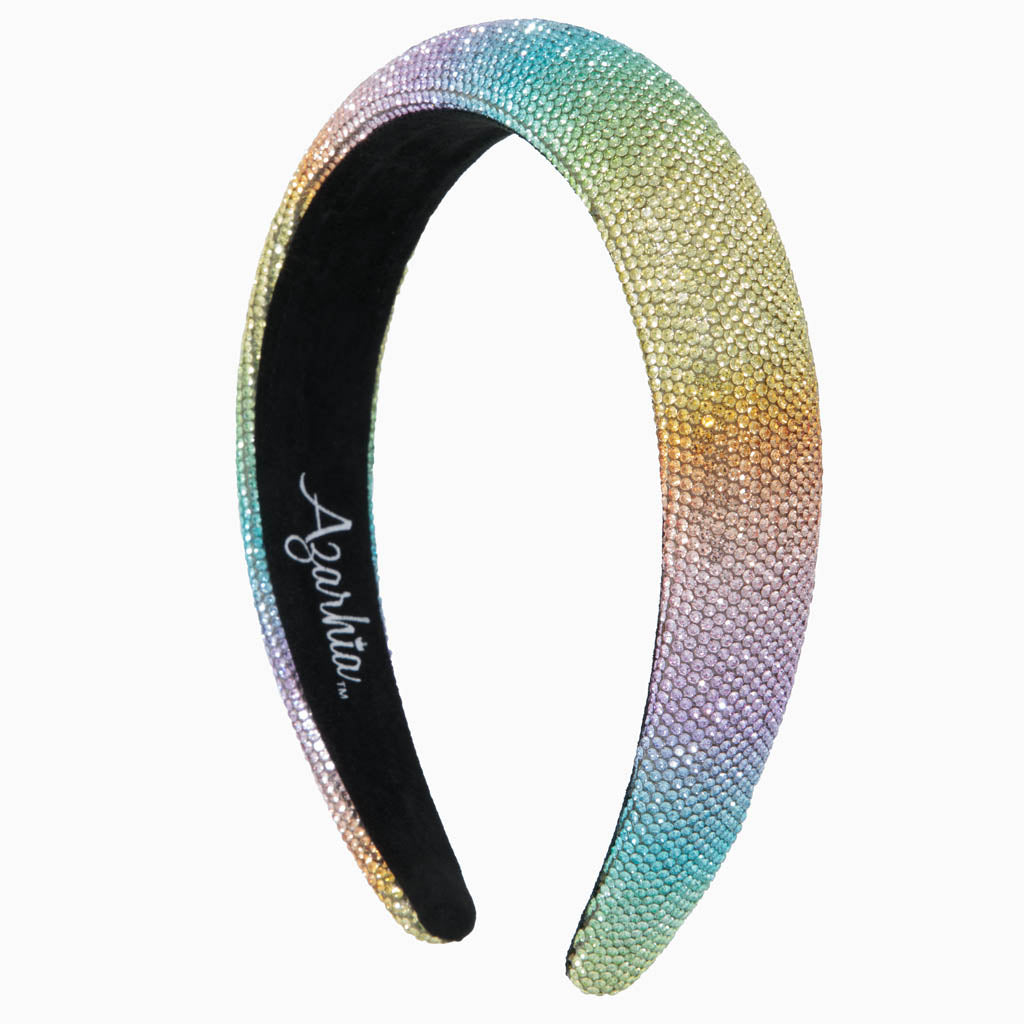 Youth Rhinestone Headband in Pastel Rainbow