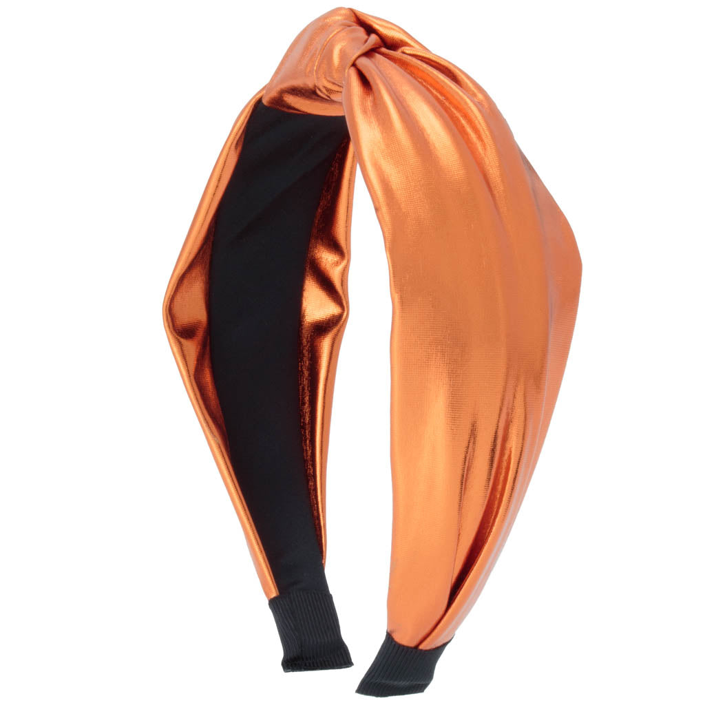 Top Knot Headband in Orange Metallic
