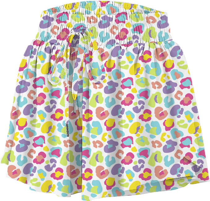 Neon Leopard Butterfly Flowy Short