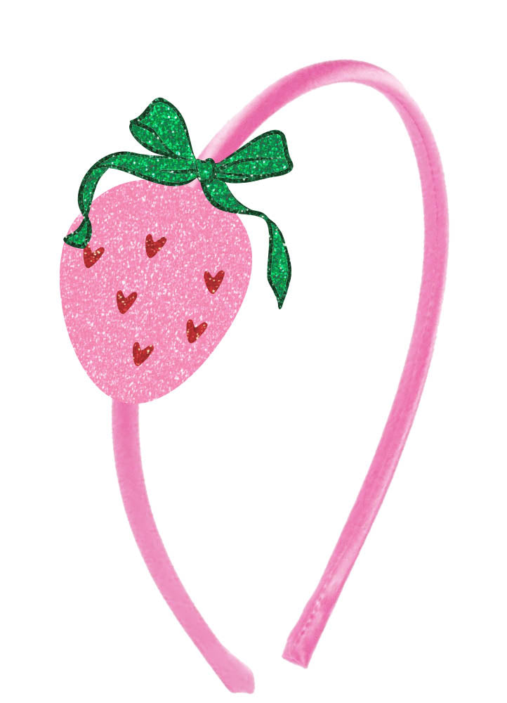 Rhinestone Strawberry Heart Patch Headband Valentines