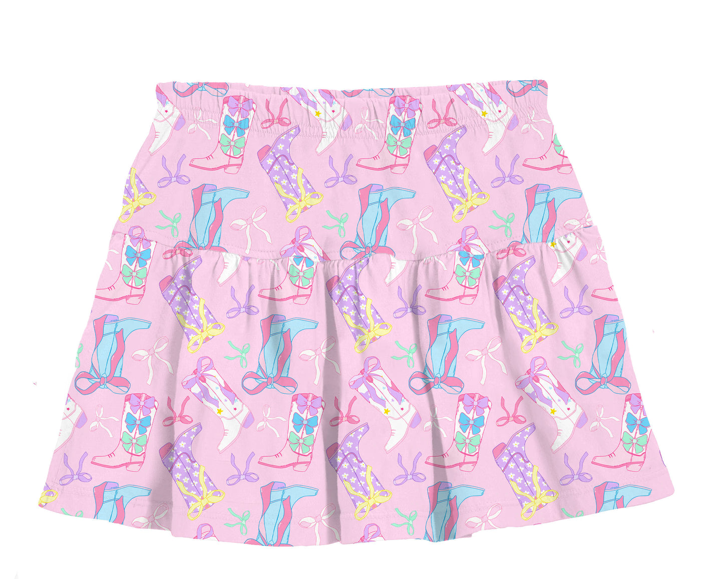 Rodeo Boots and Bow Gathered Skort