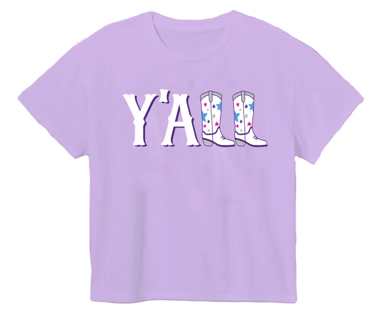 Rodeo Glitter Yall Lavender Boxy