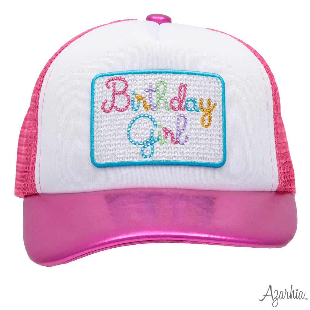 Birthday Girl Rhinestone Lavender Metallic Trucker