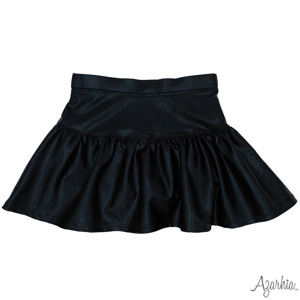 Gathered Skort in Black Shimmer