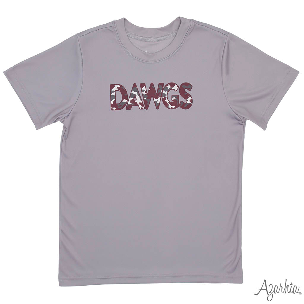 Dawgs Maroon Camo on Grey Drifit Shirt
