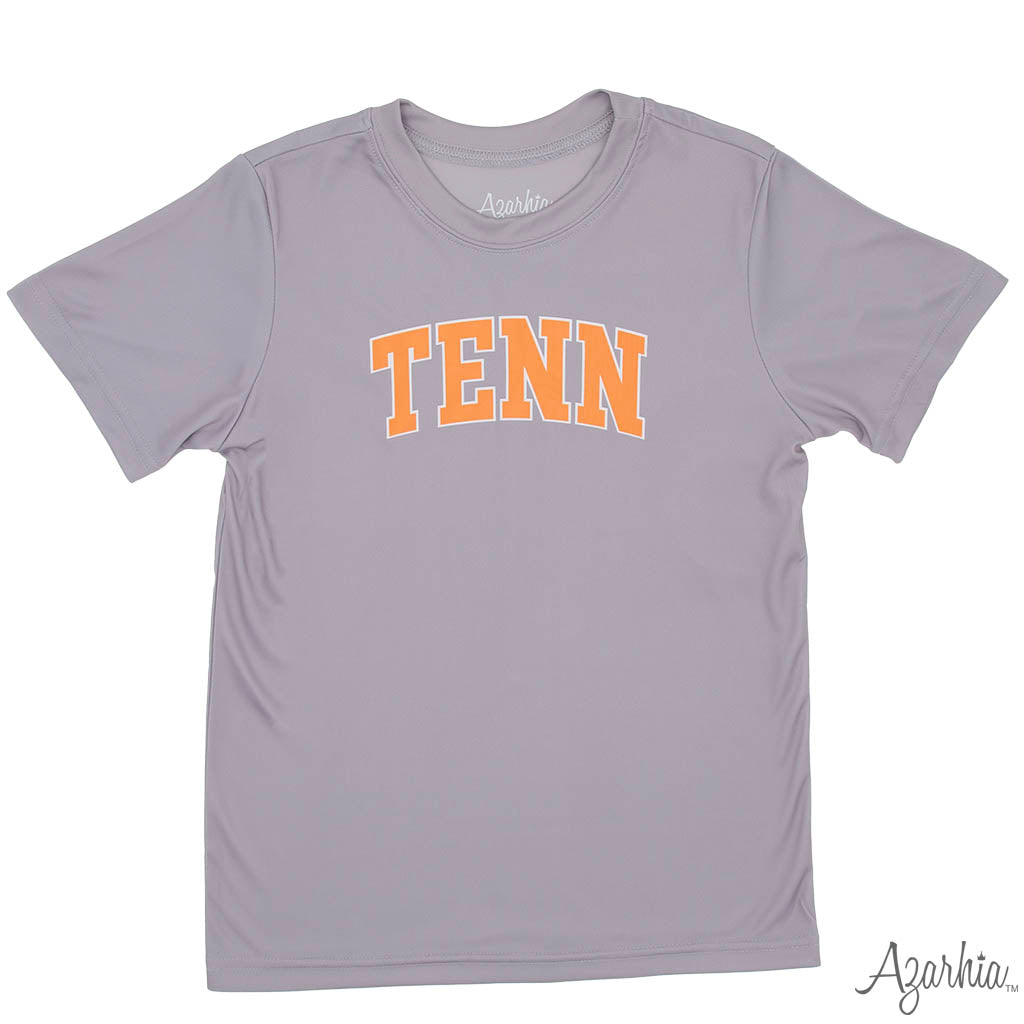 TENN on Grey Drifit Shirt
