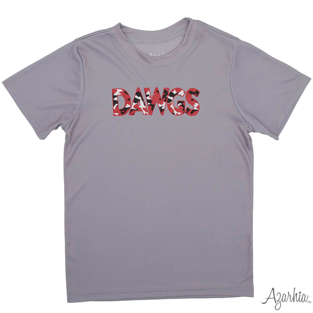Dawgs Red Camo on Grey Drifit Shirt