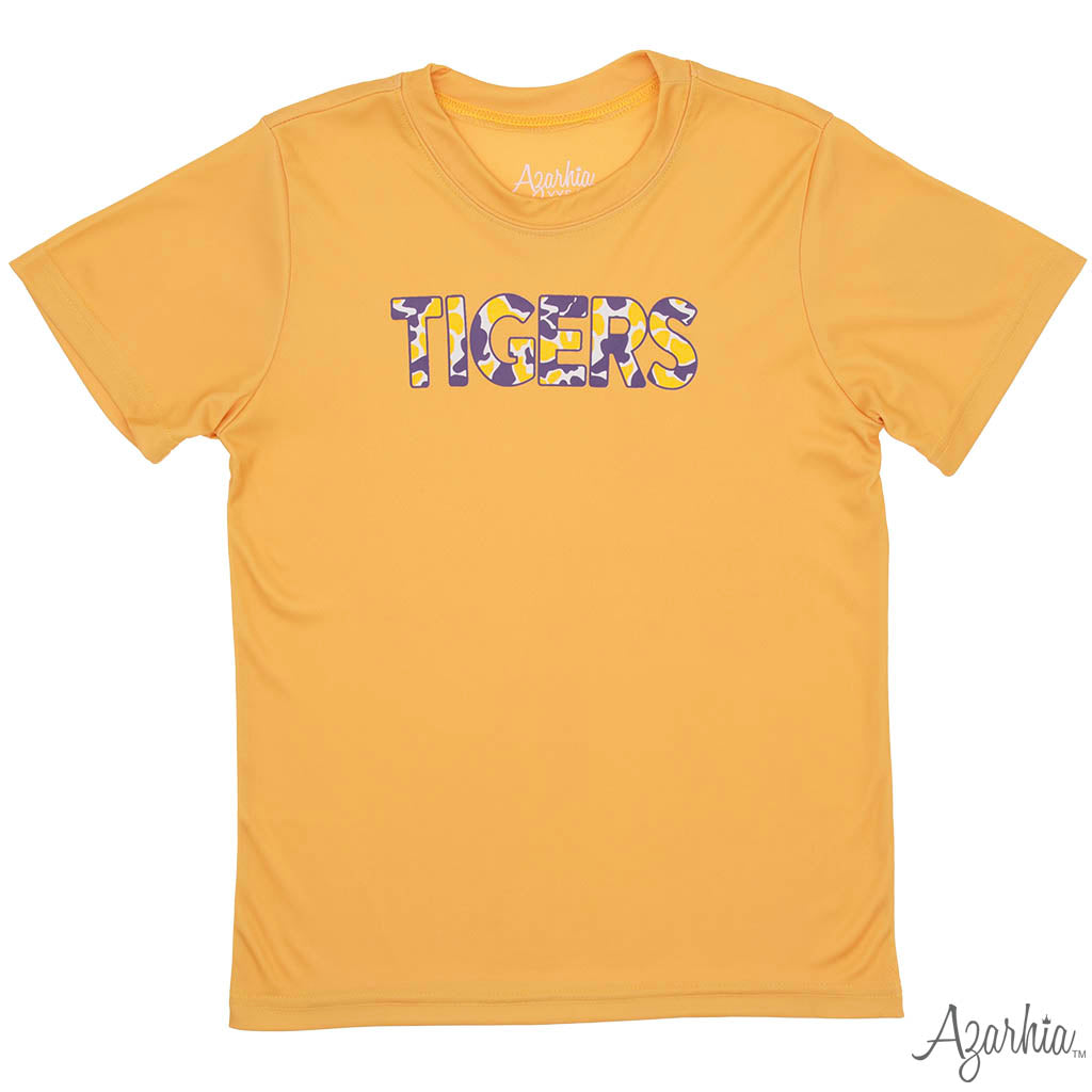 Tigers Camo on Gold Drifit Shirt GAME DAY
