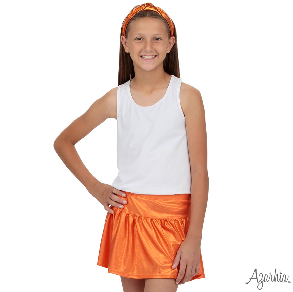 Gathered Skort in Orange Shimmer