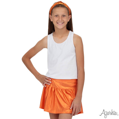 Gathered Skort in Orange Shimmer