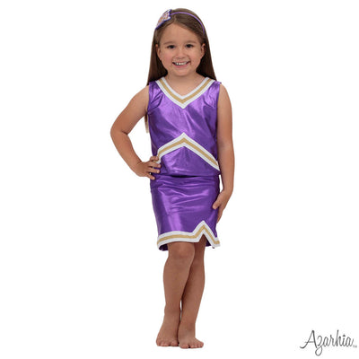 Shimmer Cheer Suit in Purple & Gold