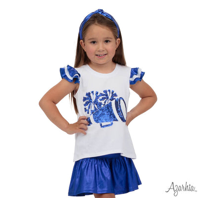 Gathered Skort in Royal Shimmer