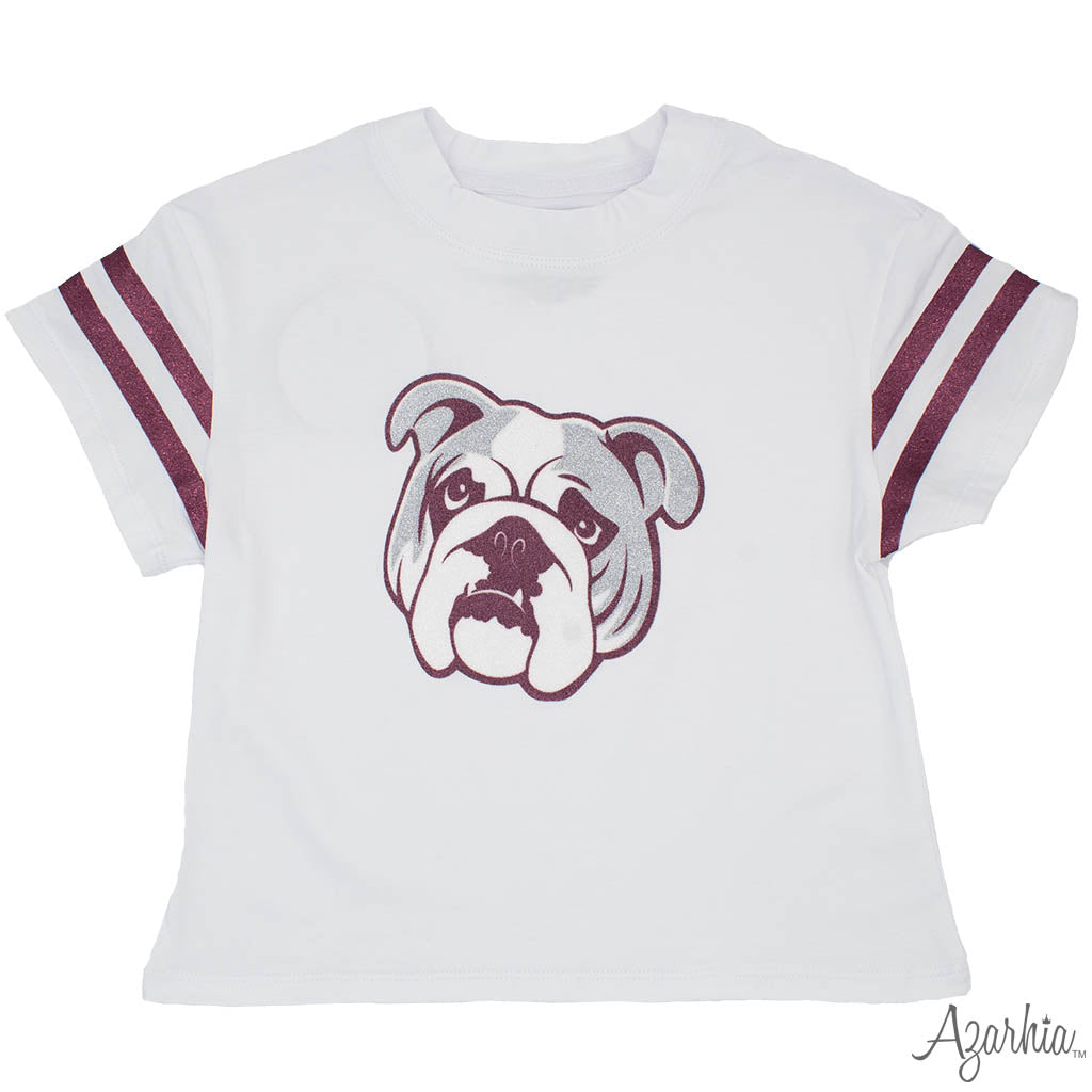 GAME DAY Glitter Boxy T’ Maroon Bulldog SALE