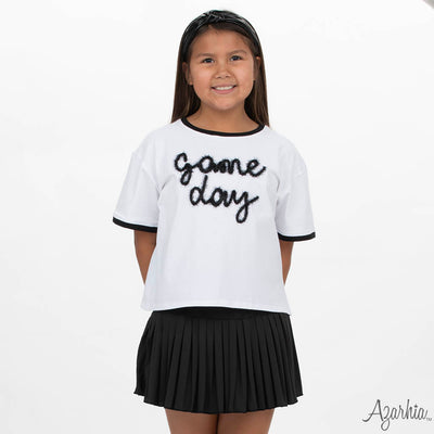 Tinsel Game Day Ringer Boxy T' Black