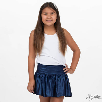 Gathered Skort in Navy Shimmer