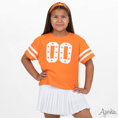 Glitter Double 00 Stars Boxy T Orange