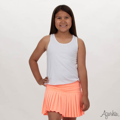 Mini Pleated Skort in Solid Melon