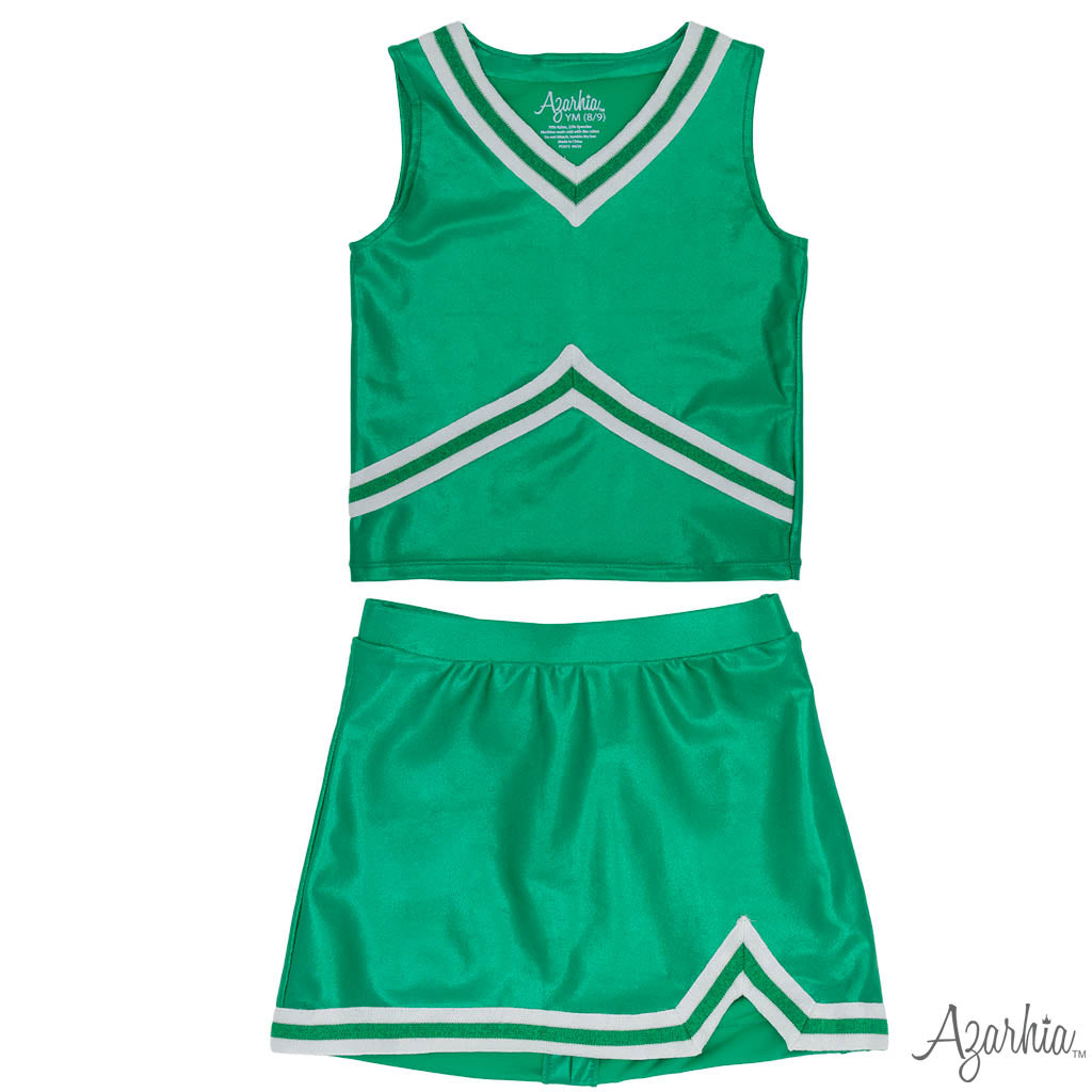 Shimmer Cheer Suit in Kelly Green