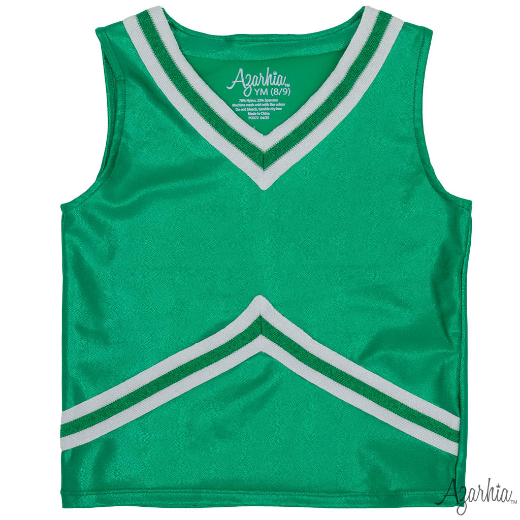 Shimmer Cheer Suit in Kelly Green