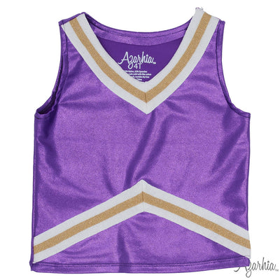 Shimmer Cheer Suit in Purple & Gold