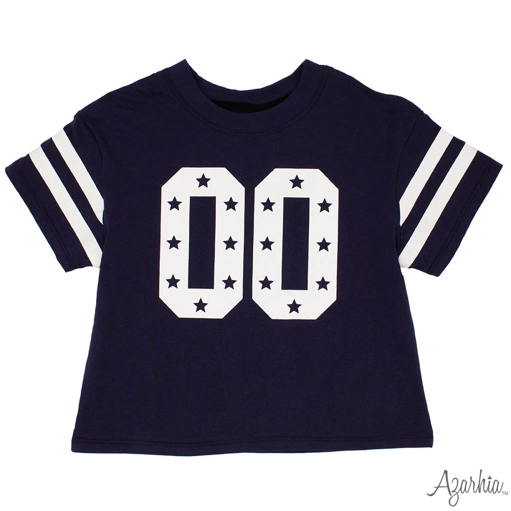 Glitter Double 00 Stars Boxy T Navy