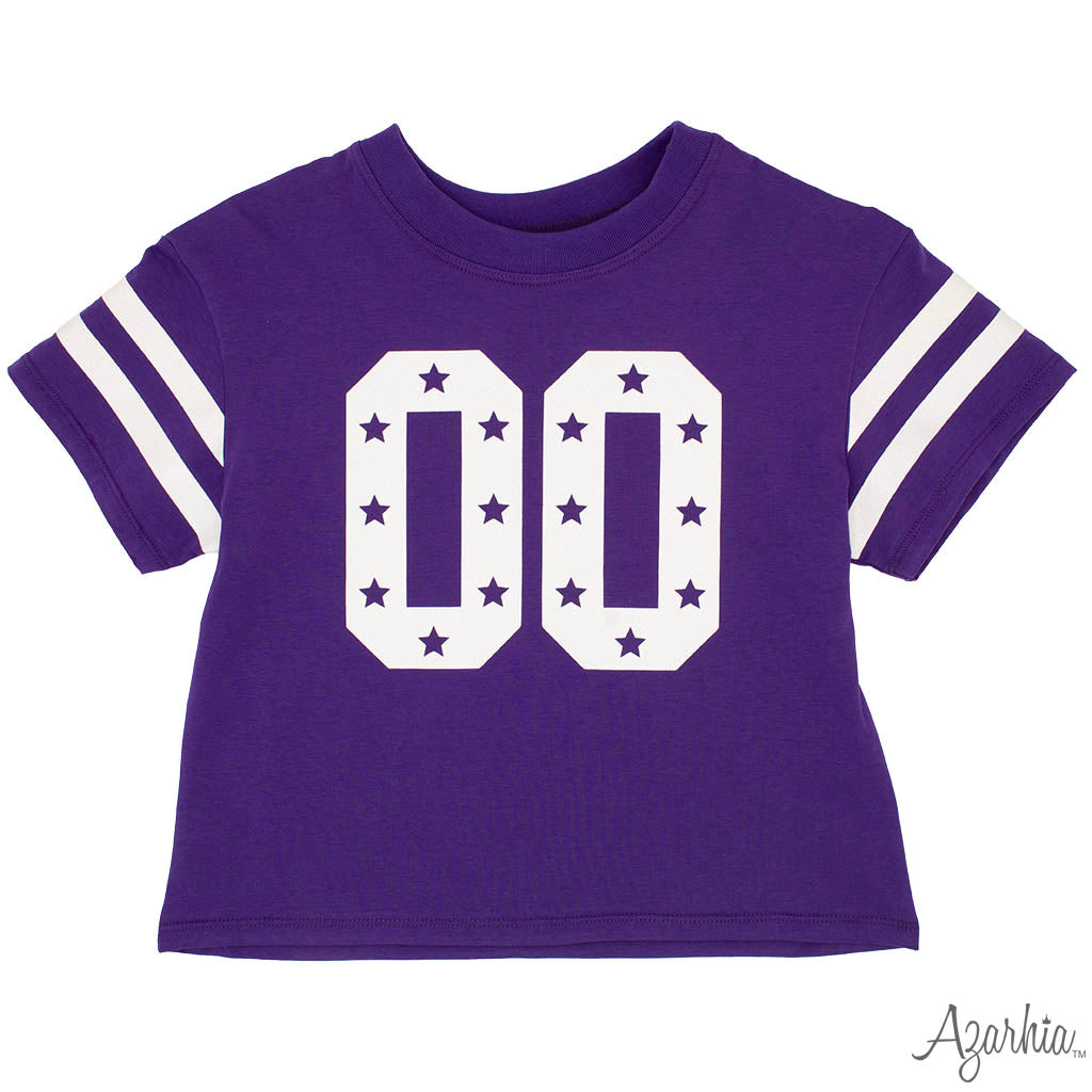 Glitter Double 00 Stars Boxy T Purple