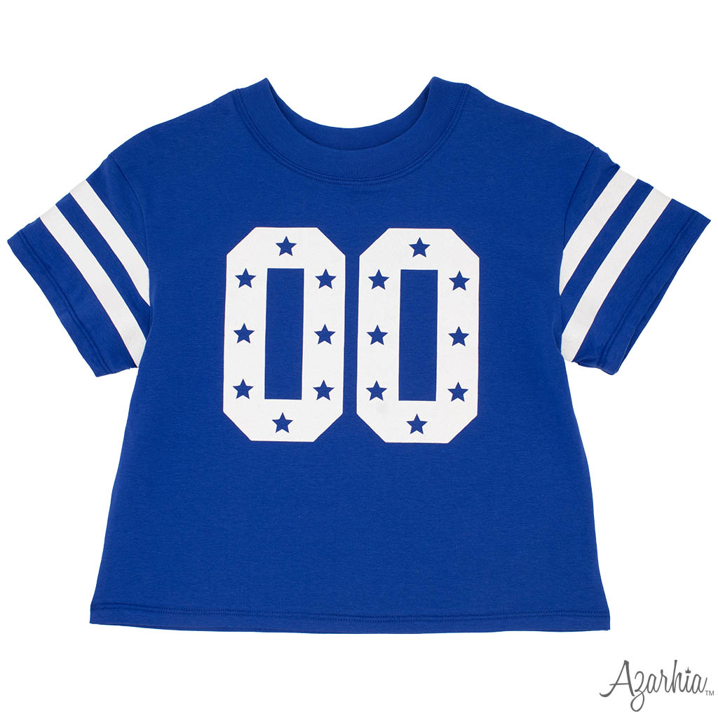 Glitter Double 00 Stars Boxy T Royal