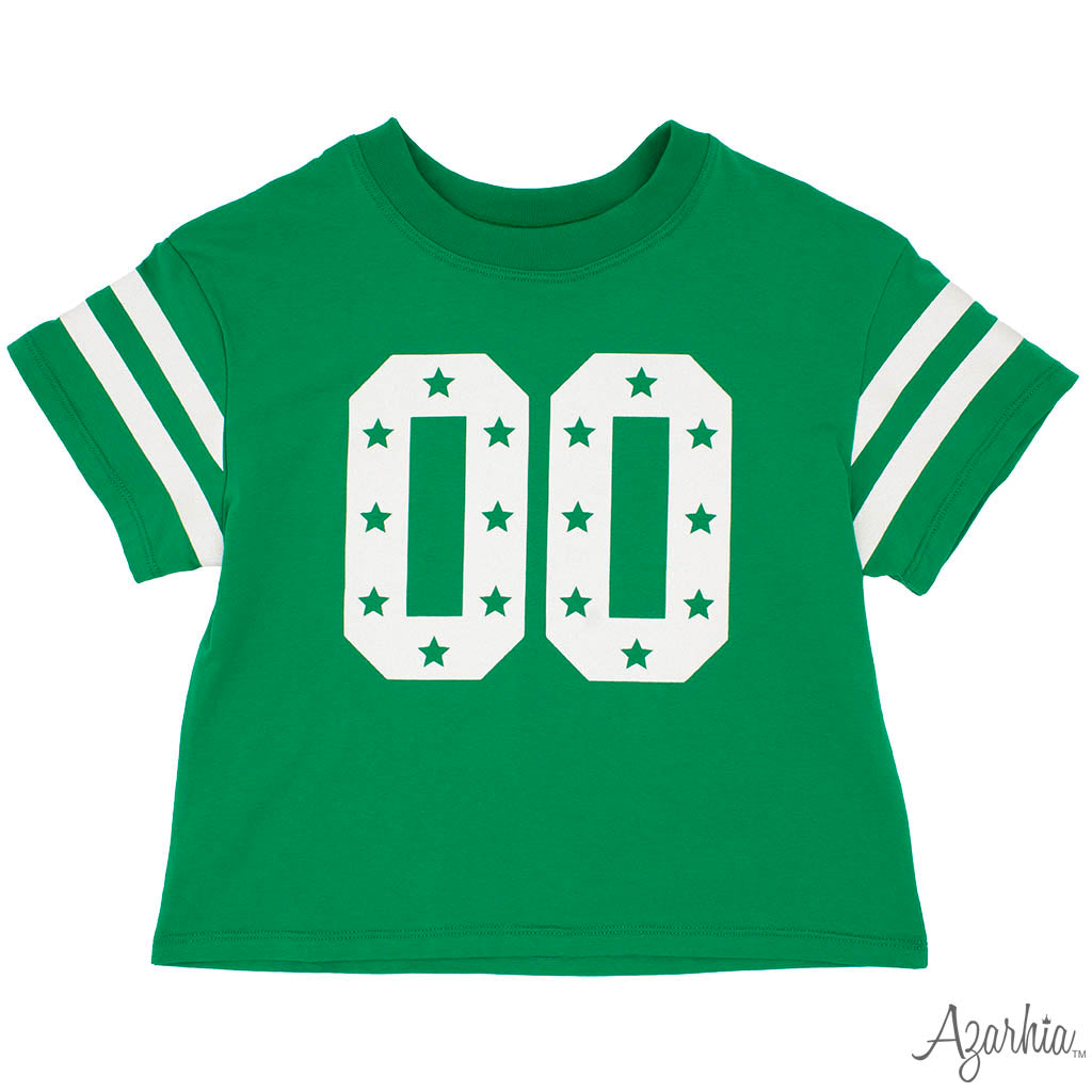 Glitter Double 00 Stars Boxy T Green