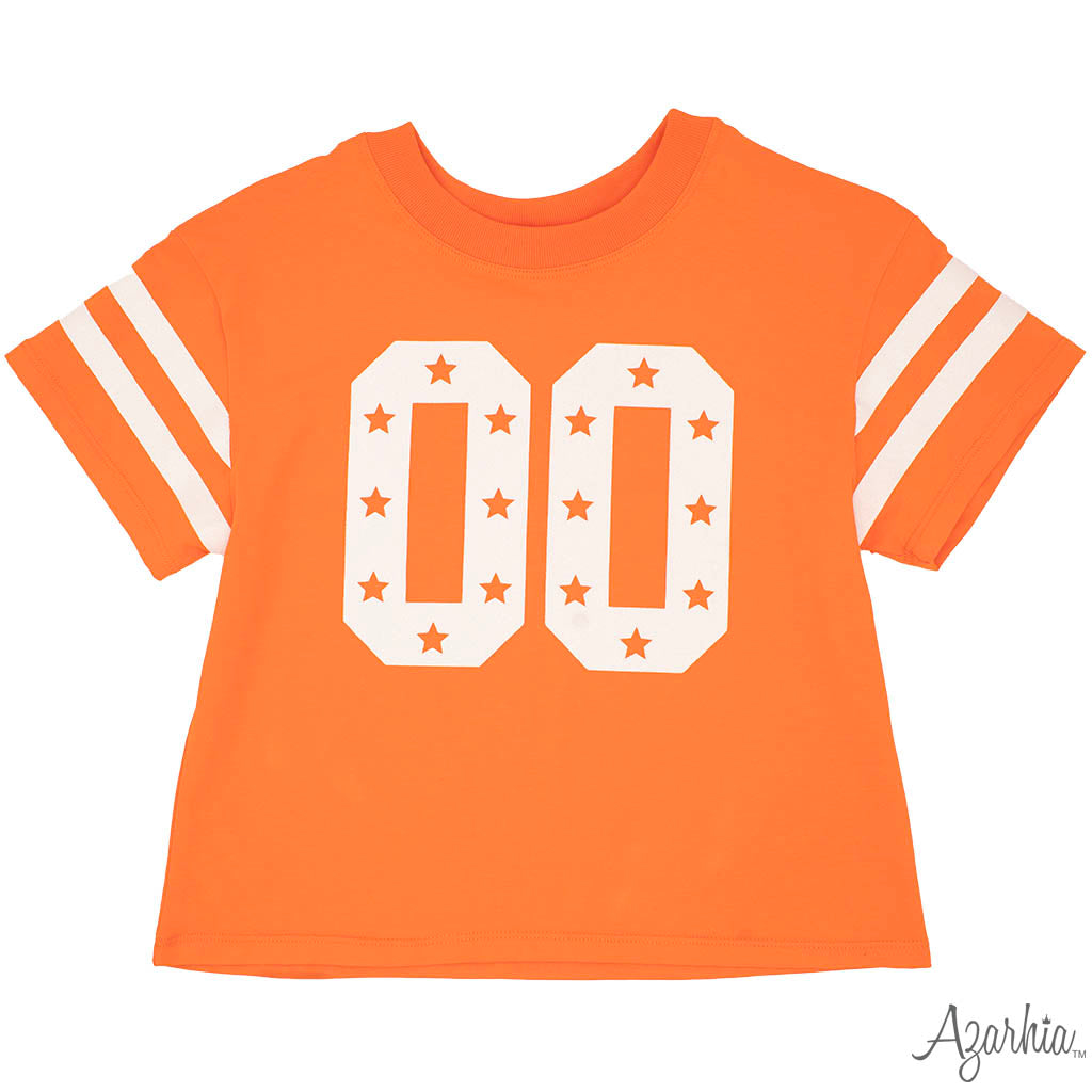 Glitter Double 00 Stars Boxy T Orange
