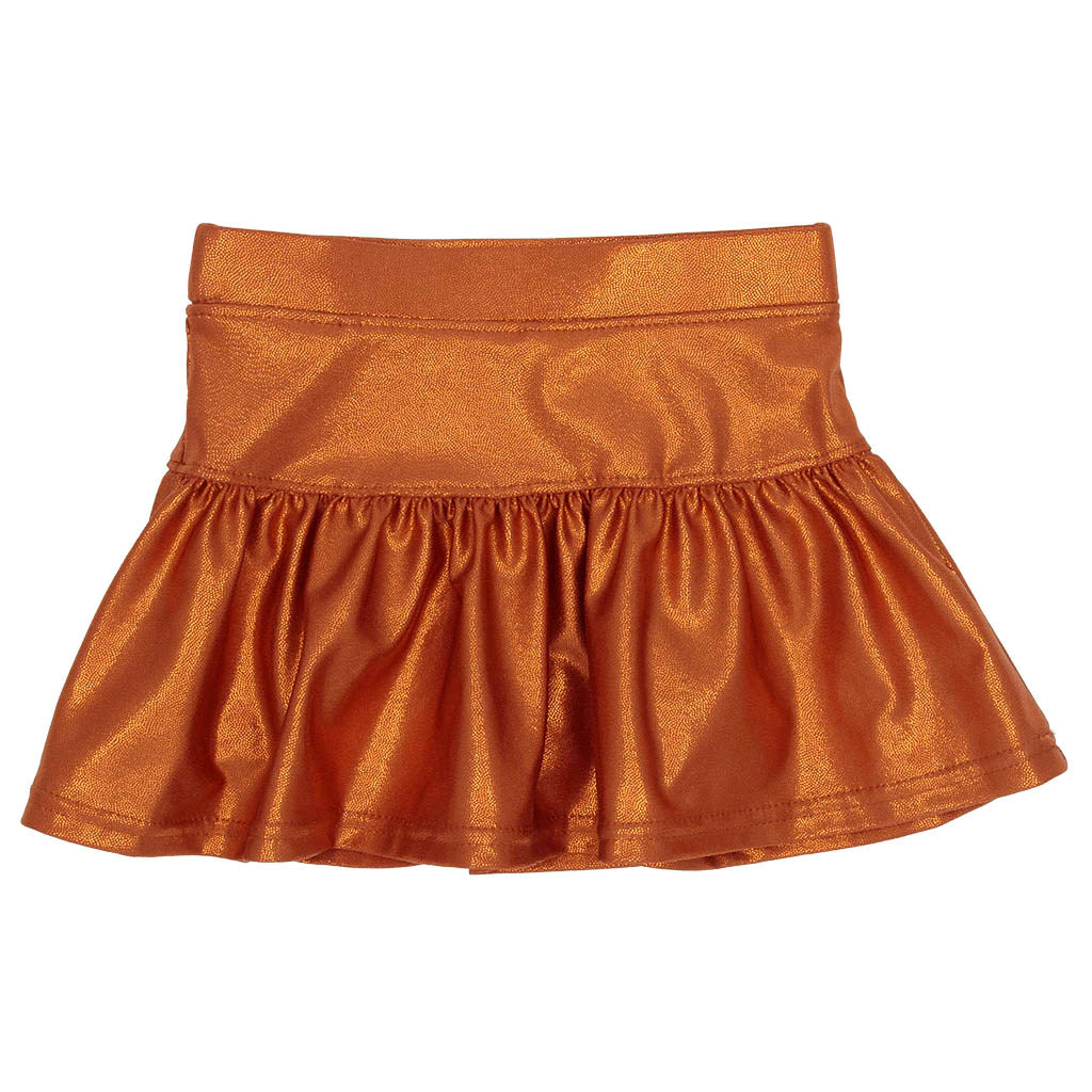 Gathered Skort in Burnt Orange Shimmer
