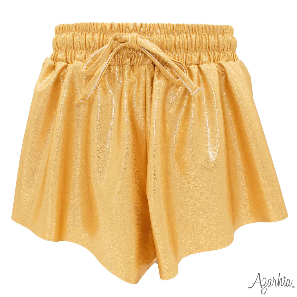 Shimmer Ruffle Sleeve Sequin Cheer in Gold