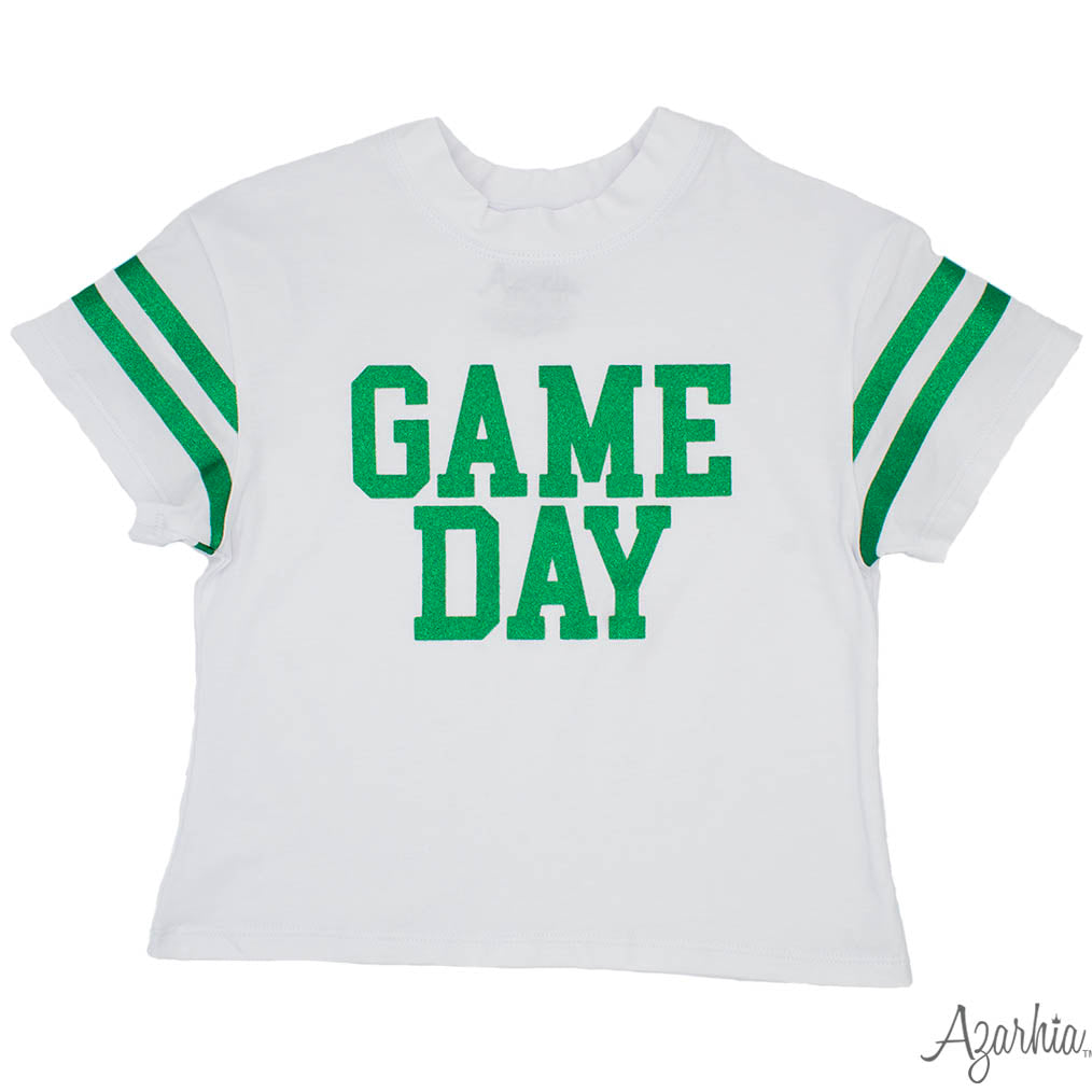 GAME DAY Glitter Boxy T’ Green