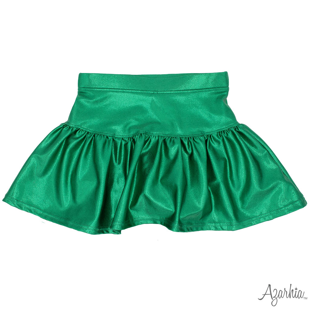Gathered Skort in Green Shimmer