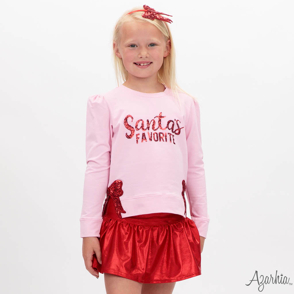 Santa's Favorite in Sequin on Pink Holly