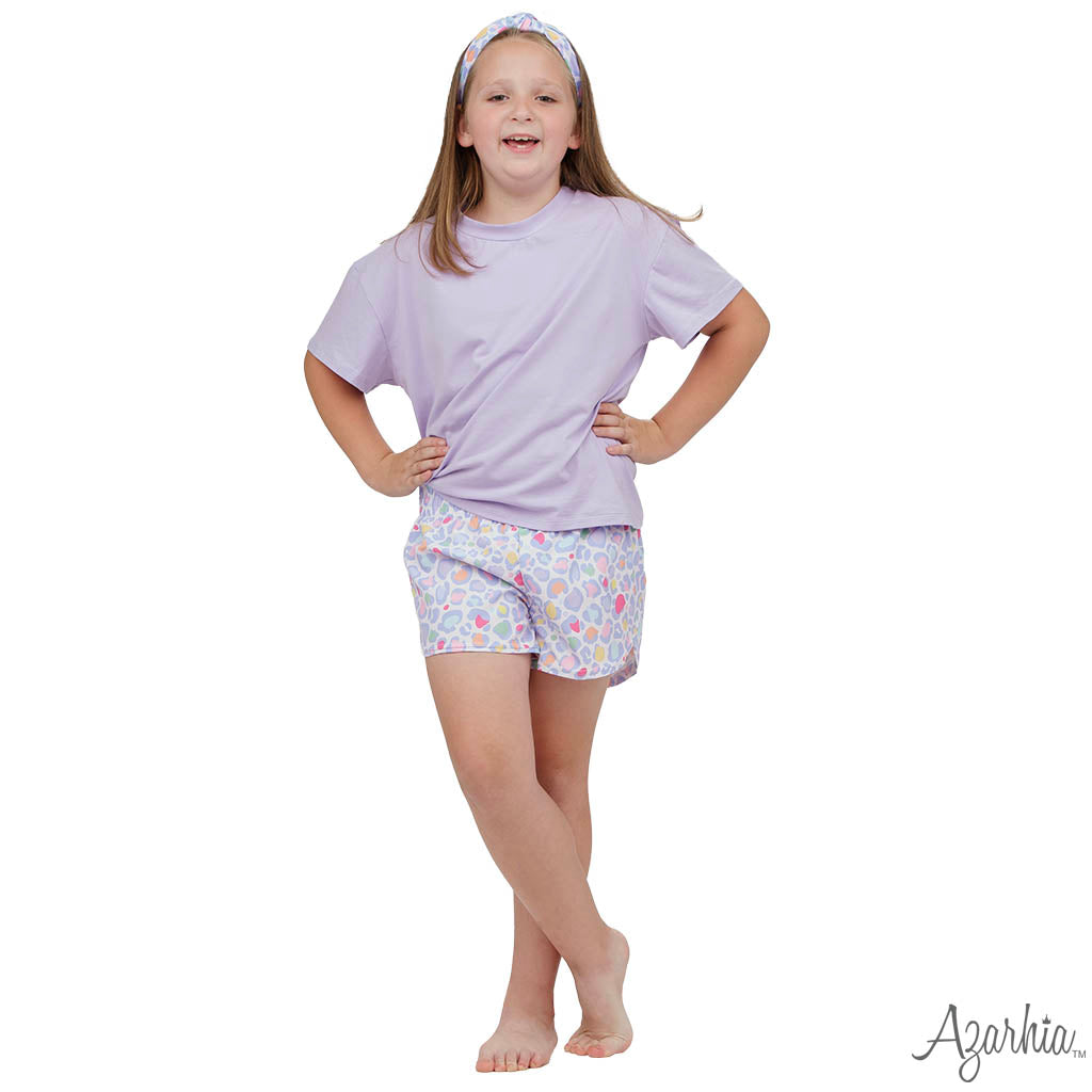 Steph Shorts in Lavender Leopard