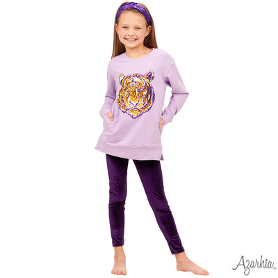 Tiger Sequin Tunic on Lavender