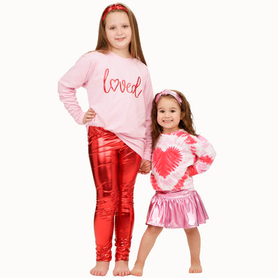 Slick Metallic Gathered Skort in Light Pink