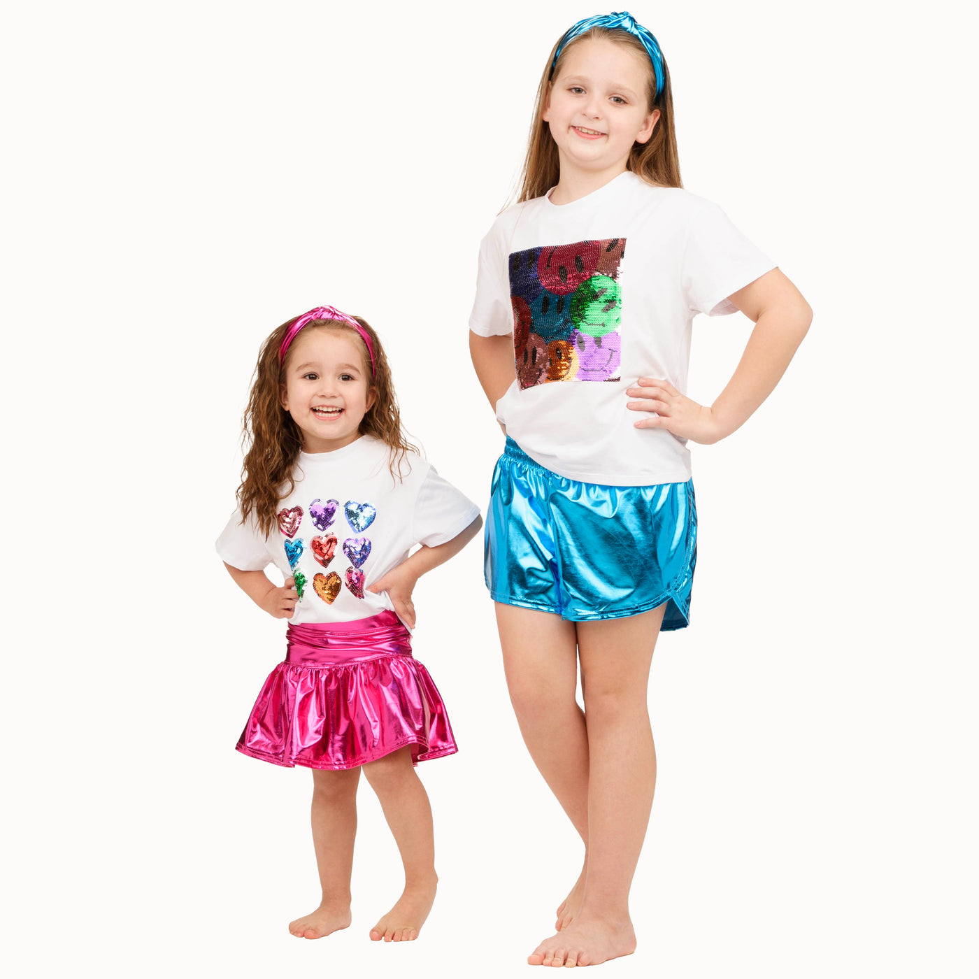 Slick Metallic Gathered Skort in Hot Pink