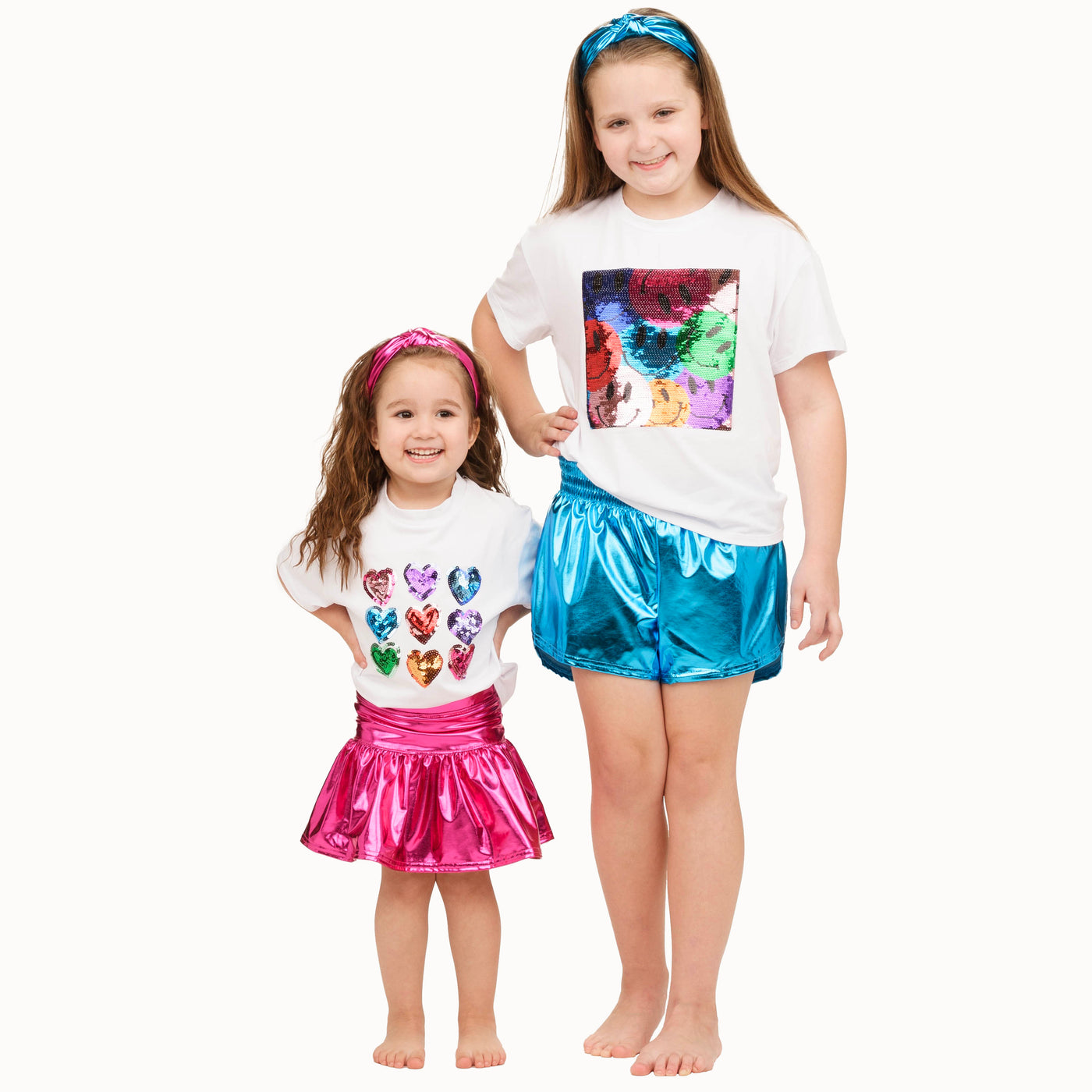 Slick Metallic Gathered Skort in Hot Pink