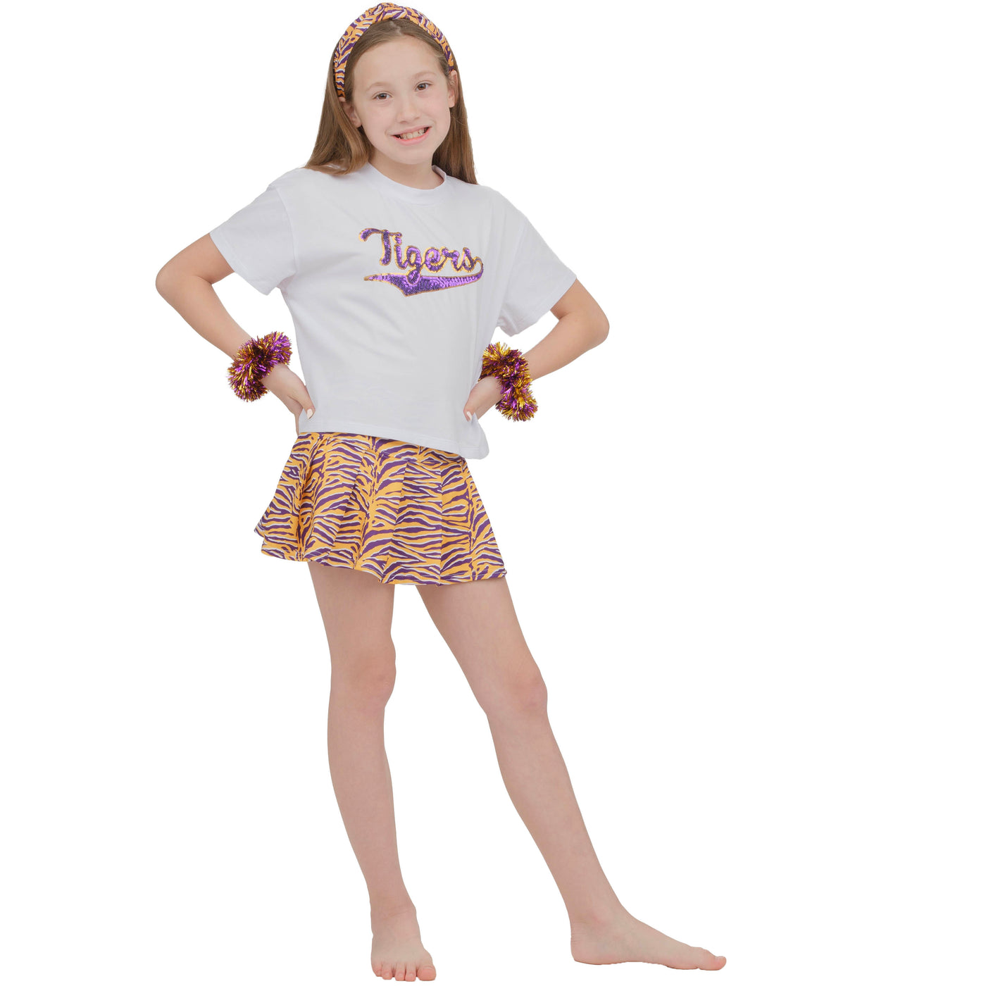 Tennis Skort in Tiger Purple Yellow