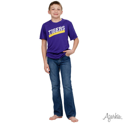 Purple Dri Fit with TIGERS and two stripes Shirt
