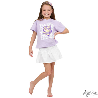 Tiger Wavy Glitter on Lavender Boxy T